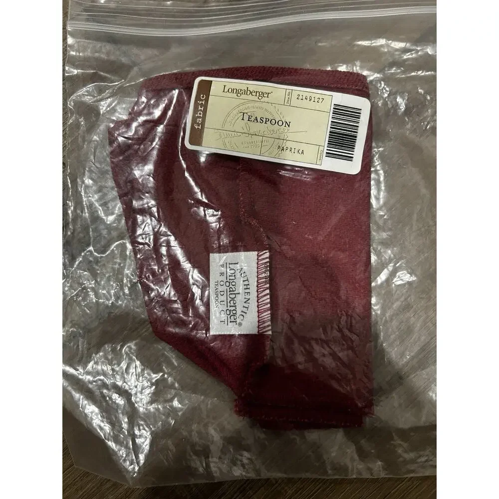 Longaberger Teaspoon Basket Liner Paprika Red fabric NEW